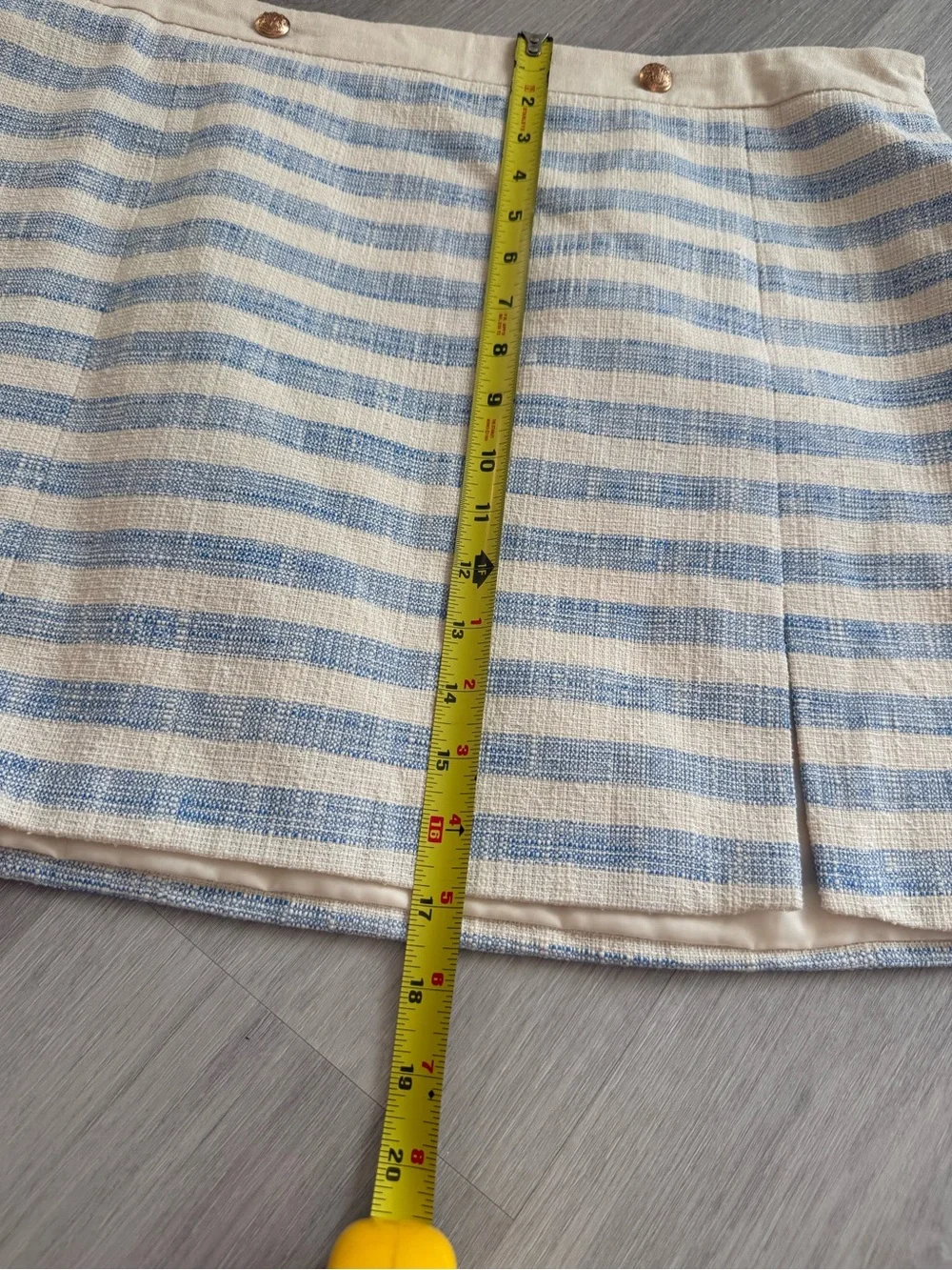 Avec Les Filles Anthropologie Striped Blue White Mini Skirt XL